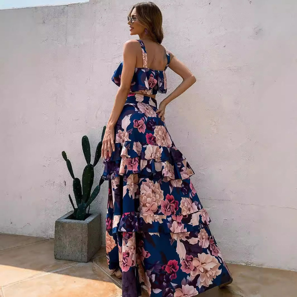 Print Long Dress Gown