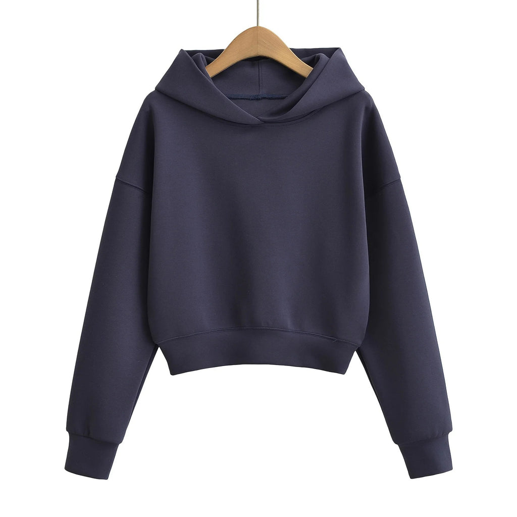 Women's Hooded Sweatshirt Loose Fit Long Sleeve Top