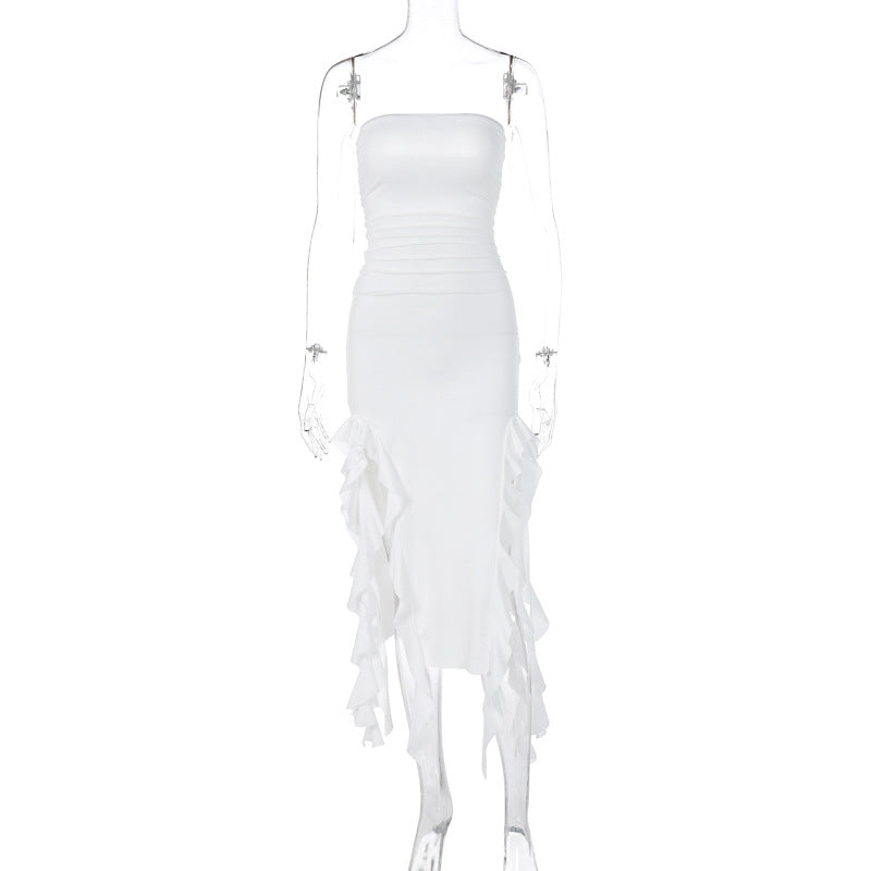 Sexy Tube Top Irregular Hem Dress