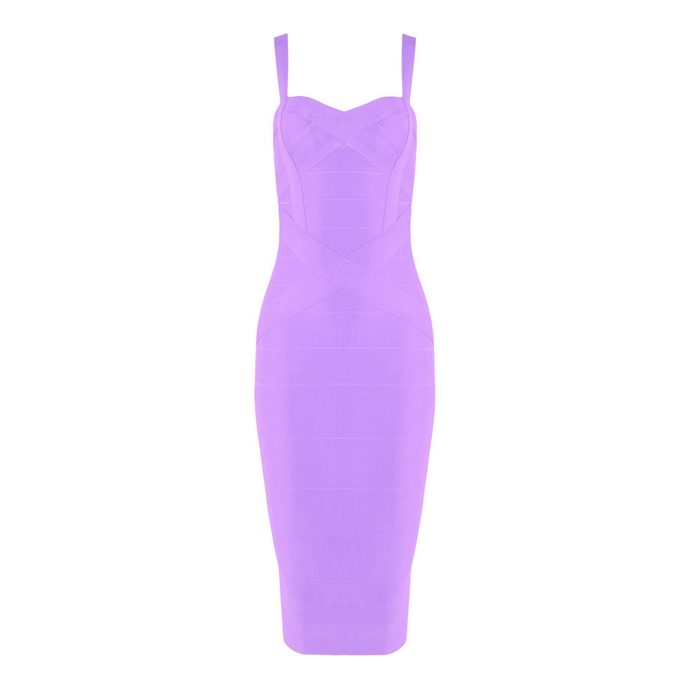 Classic Sexy Strap Bandage Long Dress