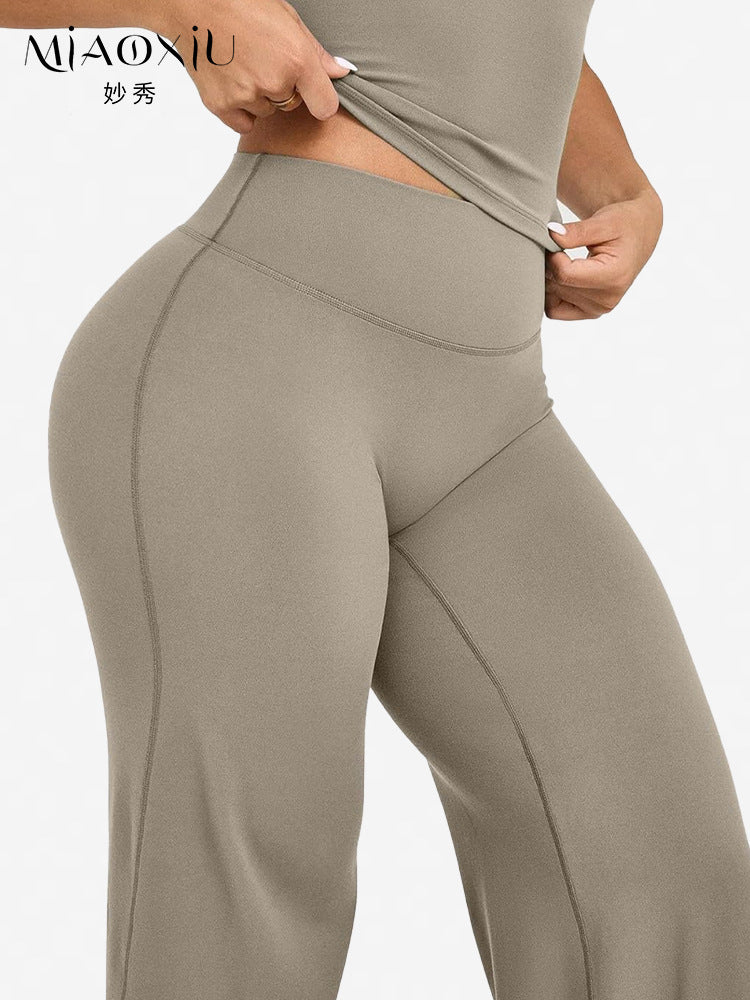 High-Waisted Yoga Pants Wide-Leg Fitness Wear
