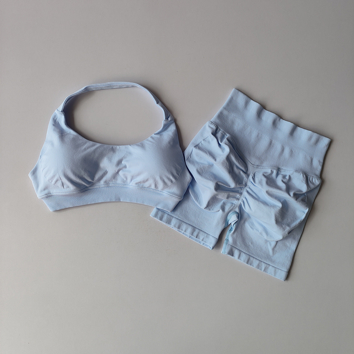 Women's Halter Neck Yoga Set with Sculpting Shorts