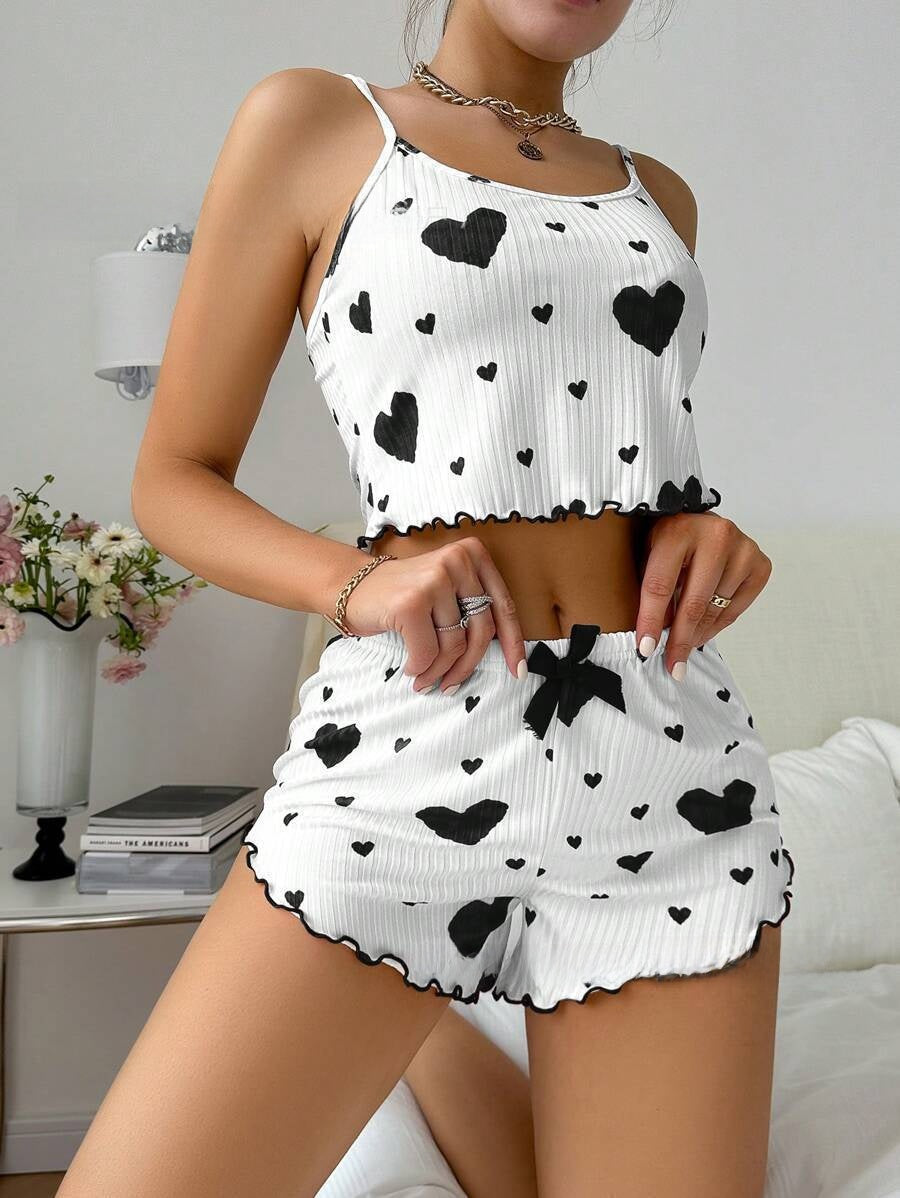 Ribbed Camisole and Shorts Sleepwear Set
