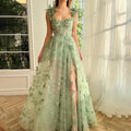 Elegant Lace Mesh Bridesmaid Evening Dress