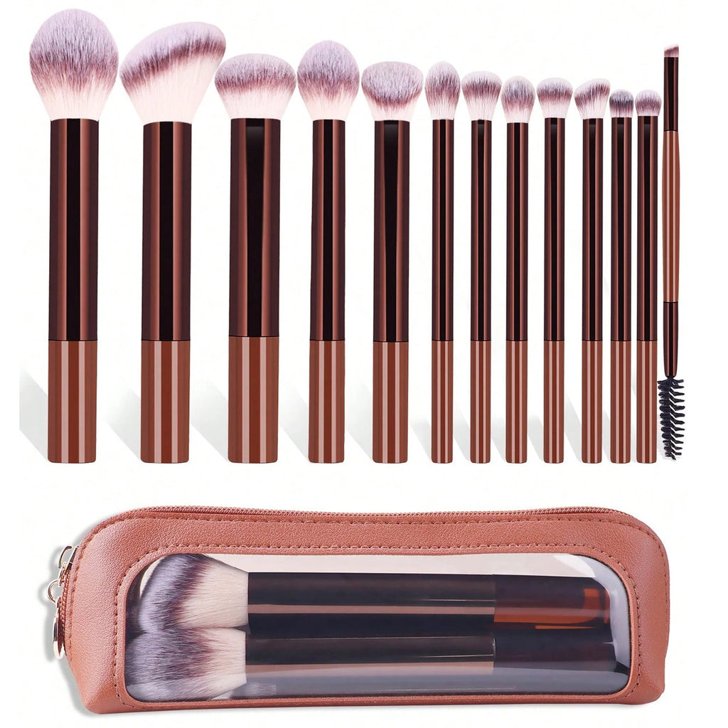 13-Piece Makeup Brush Set with Long Handle