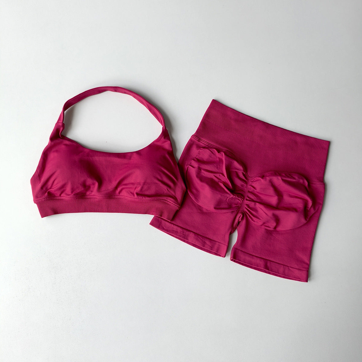 Women's Halter Neck Yoga Set with Sculpting Shorts