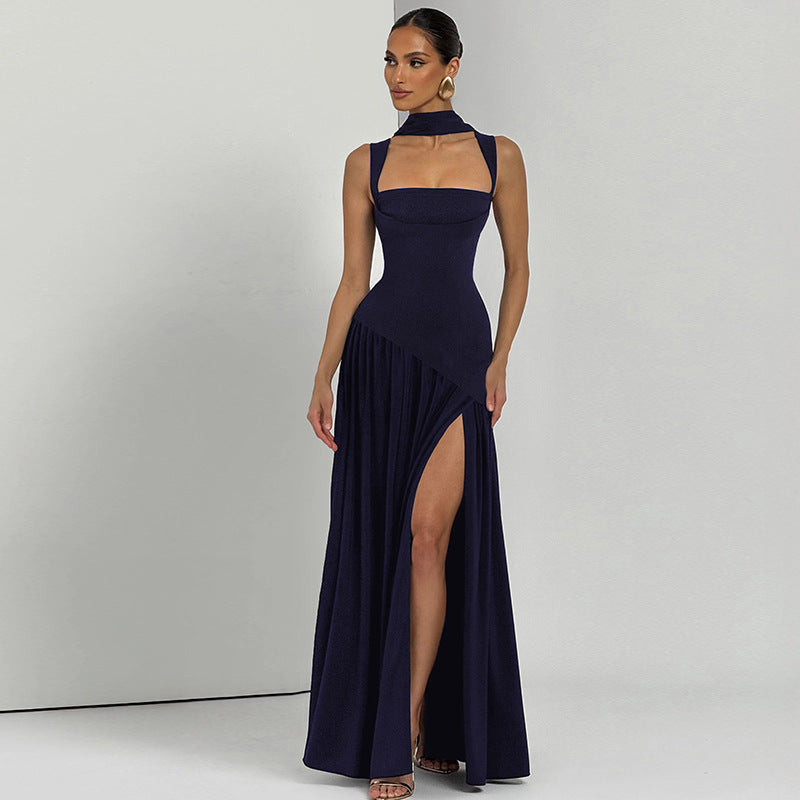 Elegant Sleeveless Ribbon Dress