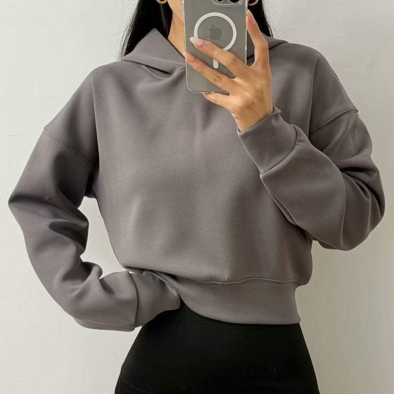 Women's Hooded Sweatshirt Loose Fit Long Sleeve Top