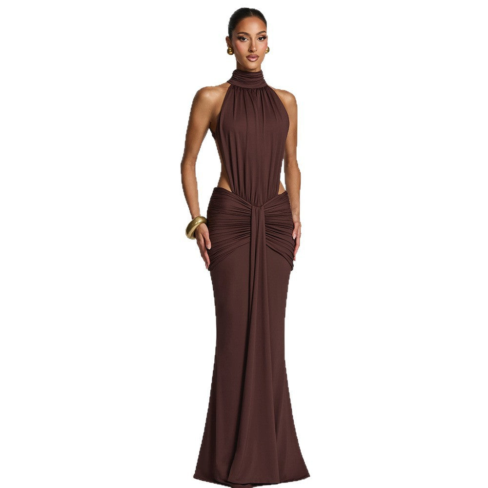 Elegant High Neck Bodycon Long Dress