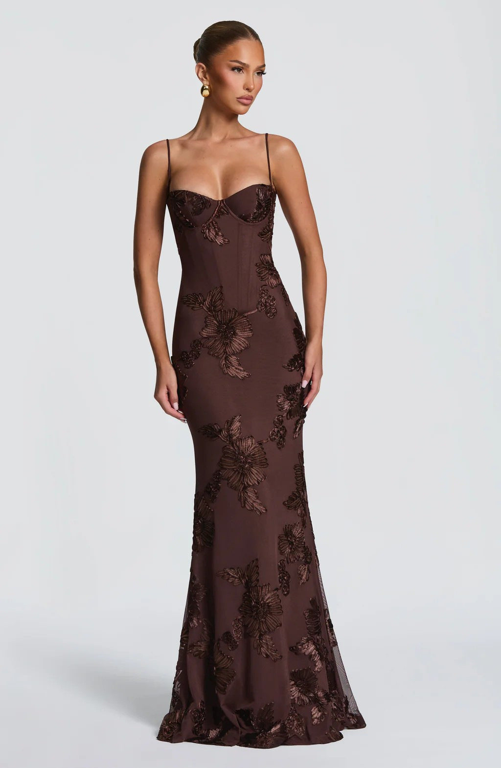 Elegant Floral Backless Long Dress for Women