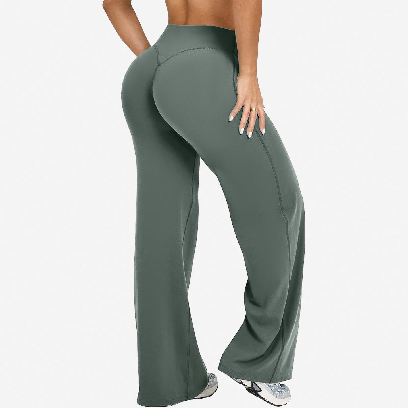 High-Waisted Yoga Pants Wide-Leg Fitness Wear