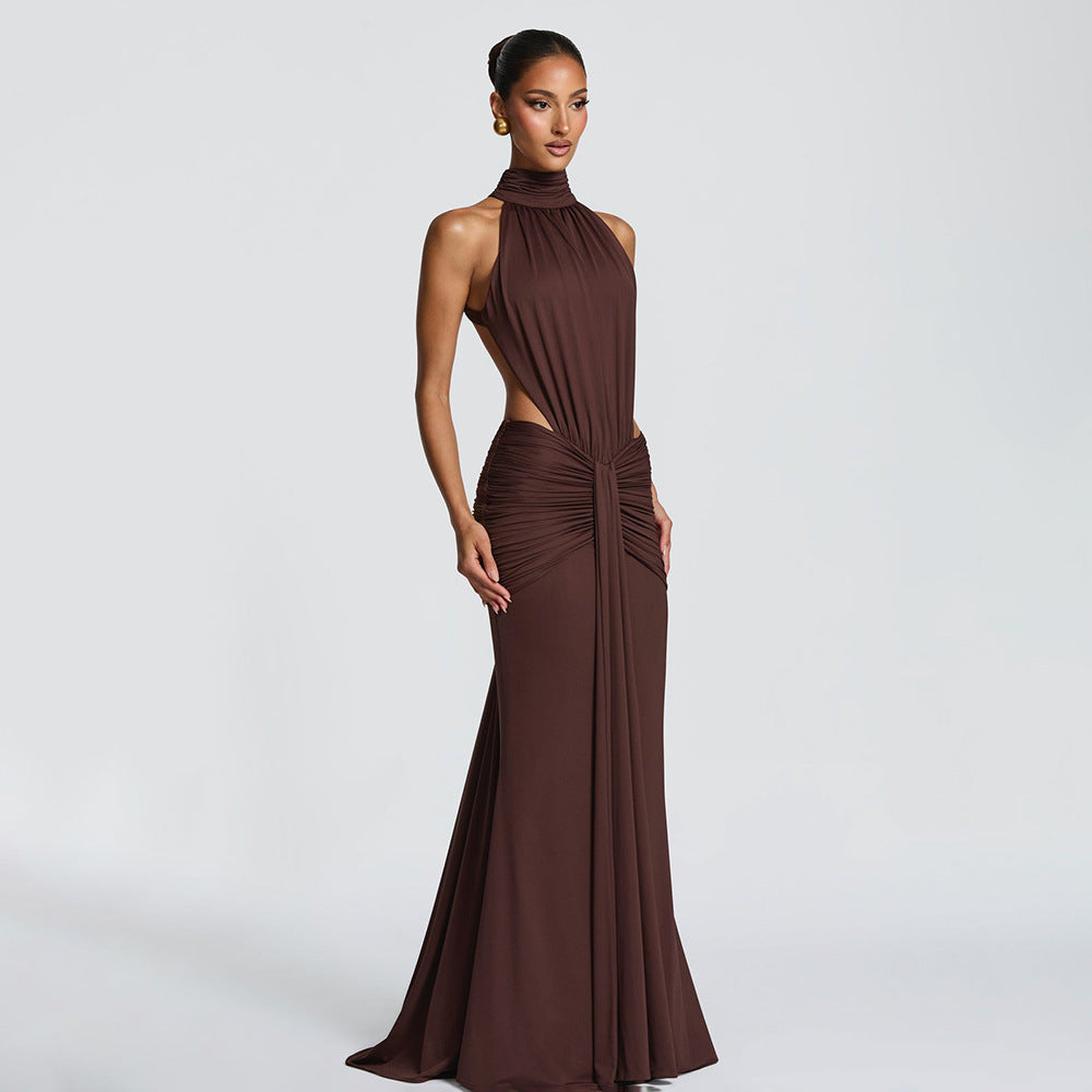 Elegant High Neck Bodycon Long Dress