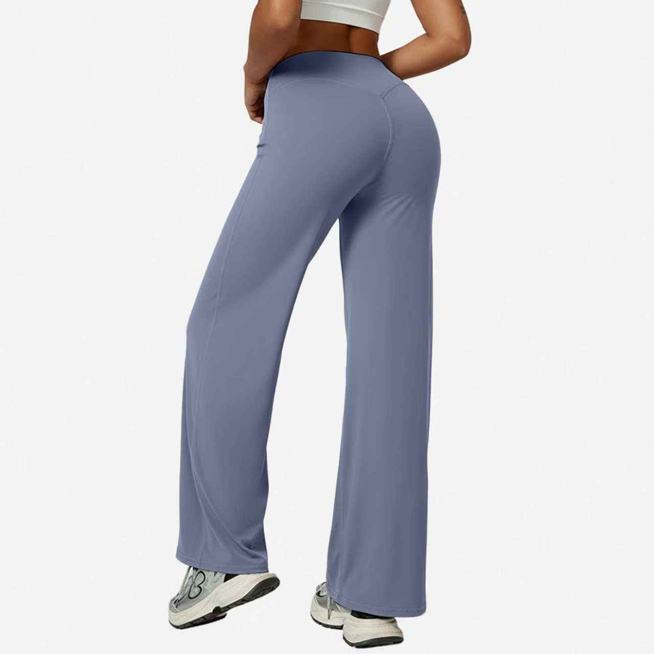 High-Waisted Yoga Pants Wide-Leg Fitness Wear