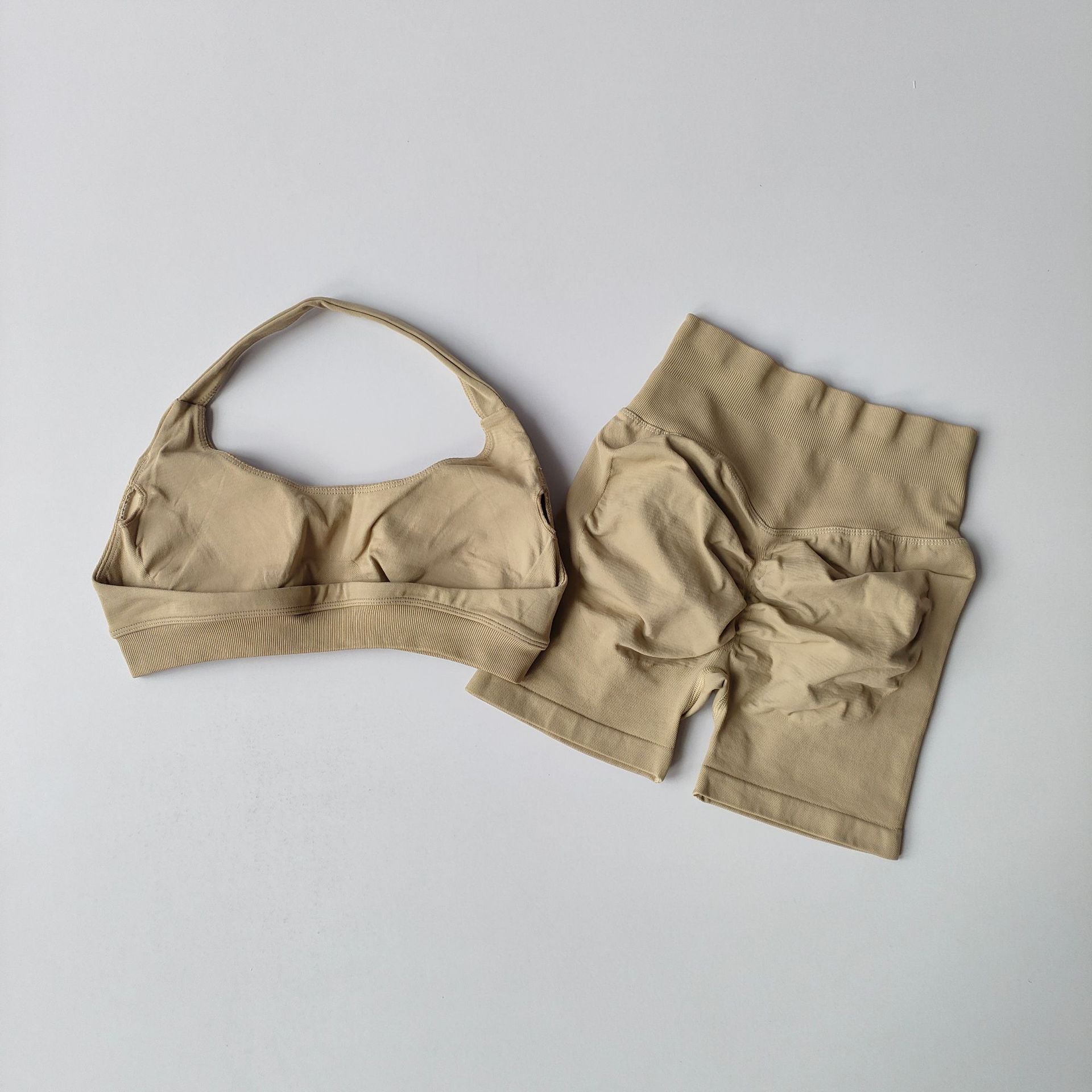 Women's Halter Neck Yoga Set with Sculpting Shorts