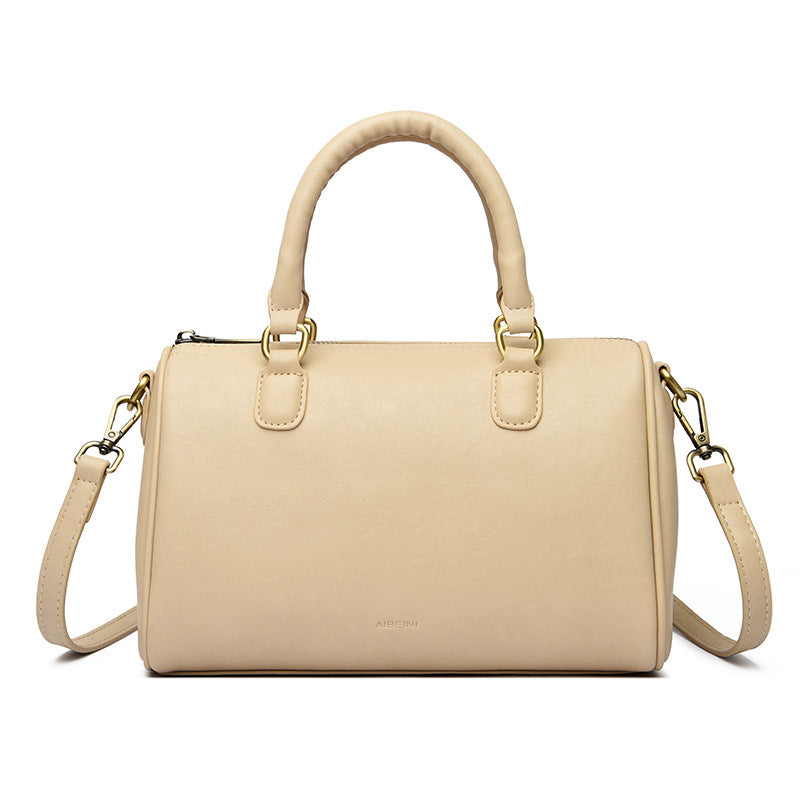 Women's Single Shoulder Bag Retro Cylindrical Purse