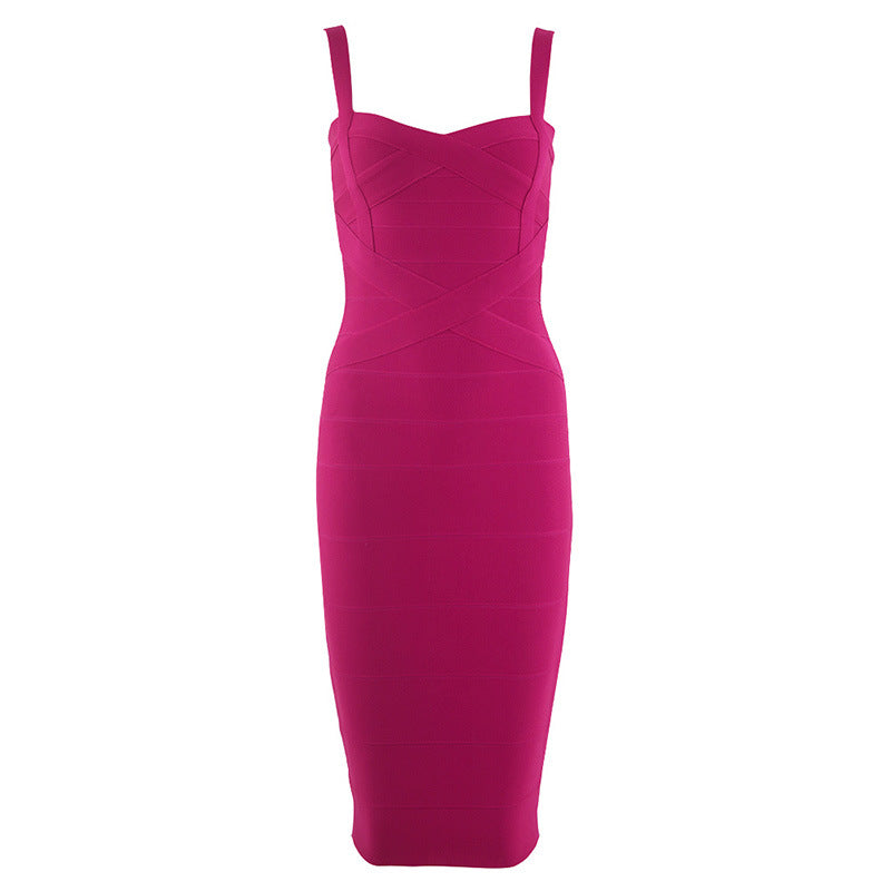 Classic Sexy Strap Bandage Long Dress