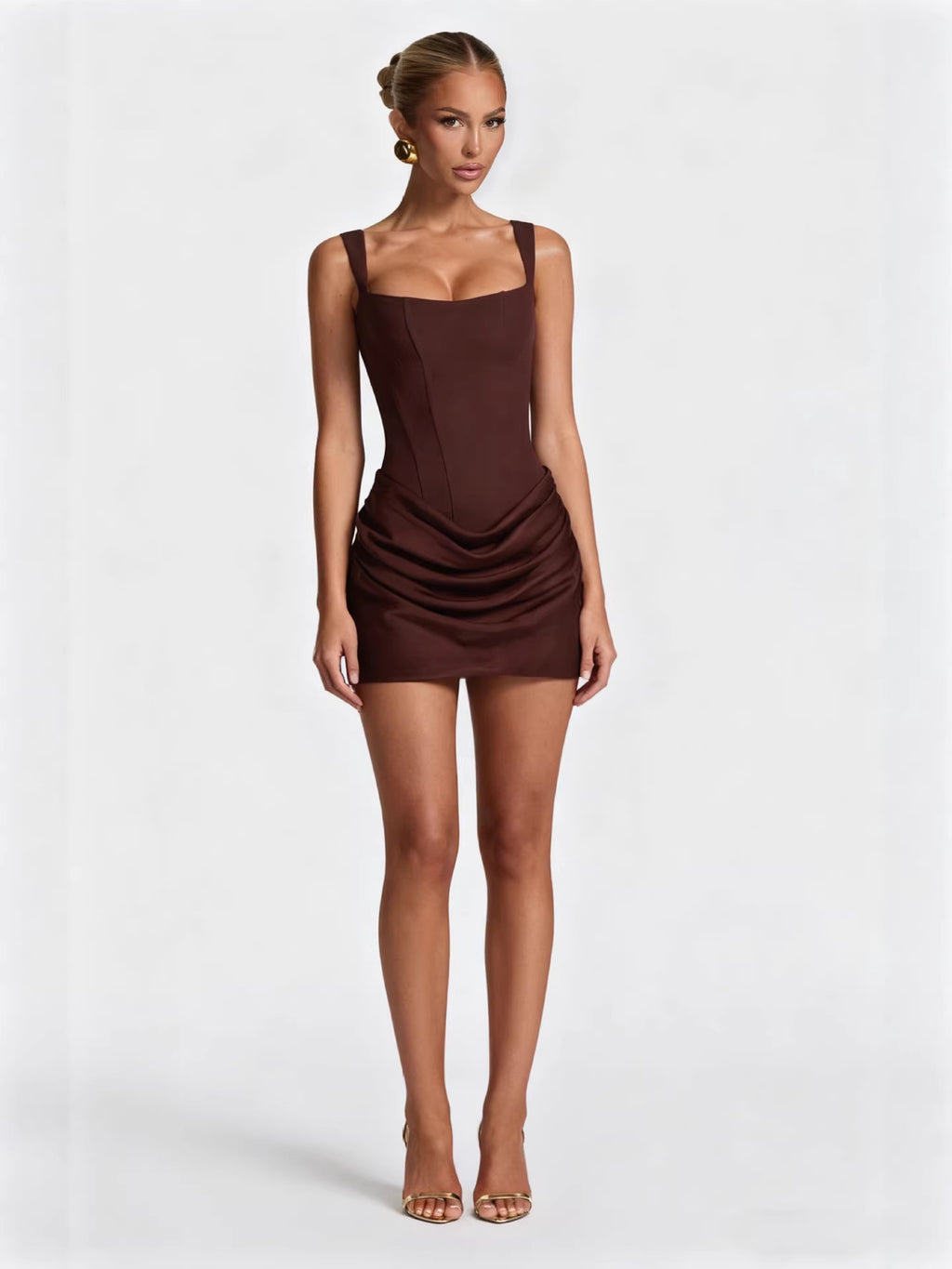 Square Neck Sleeveless Bodycon Dress