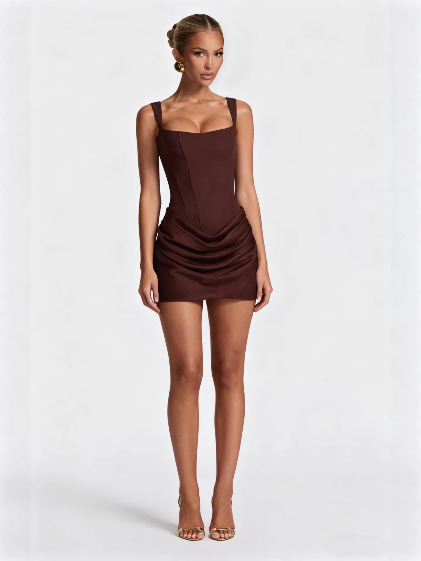 Square Neck Sleeveless Bodycon Dress
