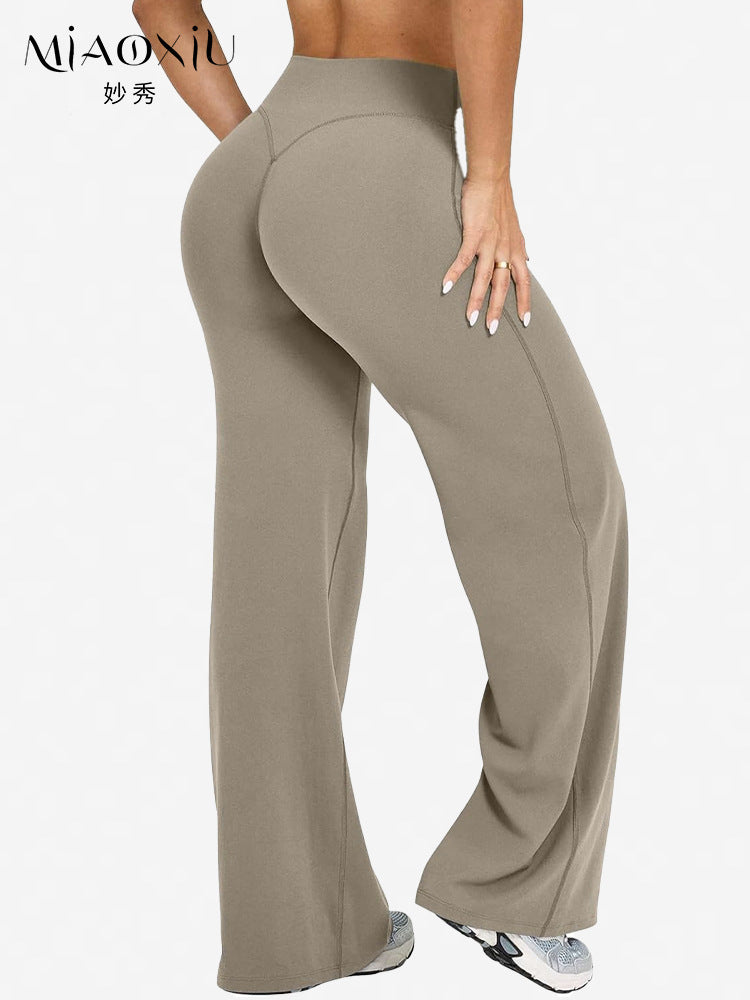 High-Waisted Yoga Pants Wide-Leg Fitness Wear